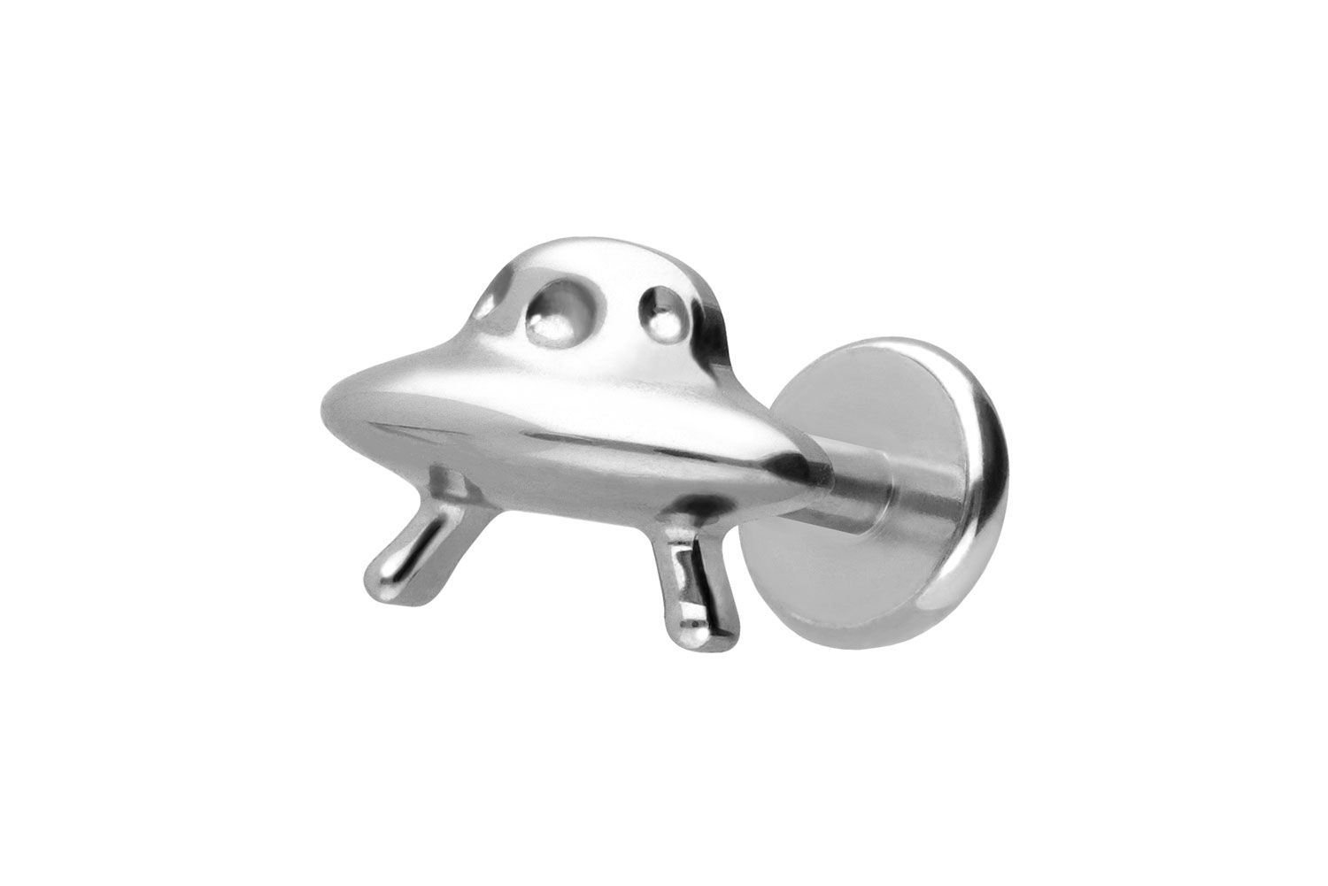 Titan Labret Piercing mit Push Fit UFO